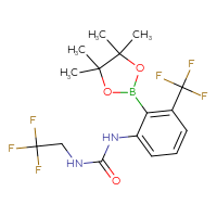 Chemical structure of 1-[2-(4,4,5,5-tetramethyl-1,3,2-dioxaborolan-2-yl)-3-(trifluoromethyl)phenyl]-3-(2,2,2-trifluoroethyl)urea - CSSB21332057126