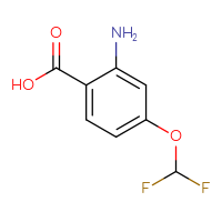 Chemical structure of 2-amino-4-(difluoromethoxy)benzoic acid - CSSB00013506514