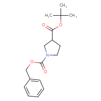 Chemical structure of 1-benzyl 3-tert-butyl pyrrolidine-1,3-dicarboxylate - CSSB00010273560