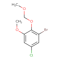 Chemical structure of 1-bromo-5-chloro-3-methoxy-2-(methoxymethoxy)benzene - CSSB09890629103