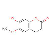 Chemical structure of 7-hydroxy-6-methoxy-3,4-dihydro-2H-1-benzopyran-2-one - CSSB00010659629
