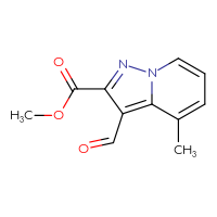 Chemical structure of methyl 3-formyl-4-methylpyrazolo[1,5-a]pyridine-2-carboxylate - CSSB00102953840