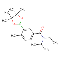 Chemical structure of N-ethyl-4-methyl-N-(propan-2-yl)-3-(4,4,5,5-tetramethyl-1,3,2-dioxaborolan-2-yl)benzamide - CSSB00255993243