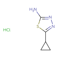 Chemical structure of 5-cyclopropyl-1,3,4-thiadiazol-2-amine hydrochloride - CSSB00020588360