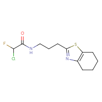 Chemical structure of 2-chloro-2-fluoro-N-[3-(4,5,6,7-tetrahydro-1,3-benzothiazol-2-yl)propyl]acetamide - CSSB21332121417