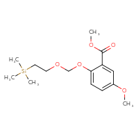 Chemical structure of methyl 5-methoxy-2-{[2-(trimethylsilyl)ethoxy]methoxy}benzoate - CSSB20958984617