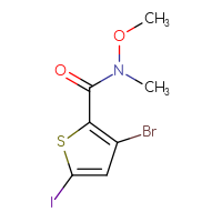 Chemical structure of 3-bromo-5-iodo-N-methoxy-N-methylthiophene-2-carboxamide - CSSB06893446964