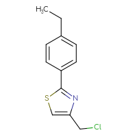 Chemical structure of 4-(chloromethyl)-2-(4-ethylphenyl)-1,3-thiazole - CSSB00000189704