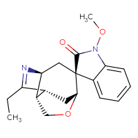 Chemical structure of (1'R,3S,4'S,7'R,8'S)-6'-ethyl-1-methoxy-1,2-dihydro-10'-oxa-5'-azaspiro[indole-3,2'-tricyclo[5.3.1.0⁴,⁸]undecan]-5'-en-2-one - CSSB00160522123