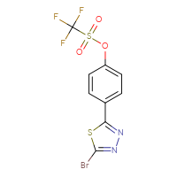 Chemical structure of 4-(5-bromo-1,3,4-thiadiazol-2-yl)phenyl trifluoromethanesulfonate - CSSB21009543971
