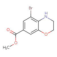 Chemical structure of methyl 5-bromo-3,4-dihydro-2H-1,4-benzoxazine-7-carboxylate - CSSB00161107246