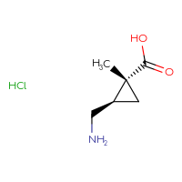 Chemical structure of (1R,2R)-2-(aminomethyl)-1-methylcyclopropane-1-carboxylic acid hydrochloride - CSSB20504683294
