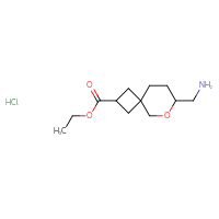 Chemical structure of ethyl 7-(aminomethyl)-6-oxaspiro[3.5]nonane-2-carboxylate hydrochloride - CSSB20963516724