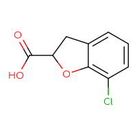 Chemical structure of 7-chloro-2,3-dihydro-1-benzofuran-2-carboxylic acid - CSSB00009880794
