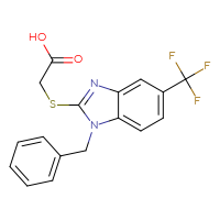 Chemical structure of 2-{[1-benzyl-5-(trifluoromethyl)-1H-1,3-benzodiazol-2-yl]sulfanyl}acetic acid - CSSB00000489008