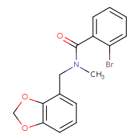 Chemical structure of N-[(2H-1,3-benzodioxol-4-yl)methyl]-2-bromo-N-methylbenzamide - CSSB00924502317