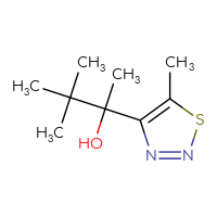 Chemical structure of 3,3-dimethyl-2-(5-methyl-1,2,3-thiadiazol-4-yl)butan-2-ol - CSSB06798816888