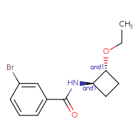 Chemical structure of rac-3-bromo-N-[(1R,2R)-2-ethoxycyclobutyl]benzamide - CSSB14897037686