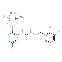 Chemical structure of 3-[5-chloro-2-(4,4,5,5-tetramethyl-1,3,2-dioxaborolan-2-yl)phenyl]-1-[2-(2,3-dichlorophenyl)ethyl]urea - CSSB21332160340