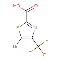 Chemical structure of 5-bromo-4-(trifluoromethyl)-1,3-thiazole-2-carboxylic acid - CSSB00102699293