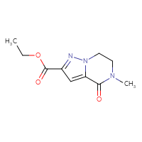 Chemical structure of ethyl 5-methyl-4-oxo-4H,5H,6H,7H-pyrazolo[1,5-a]pyrazine-2-carboxylate - CSSB14948339813