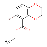 Chemical structure of ethyl 6-bromo-2,3-dihydro-1,4-benzodioxine-5-carboxylate - CSSB03559988800