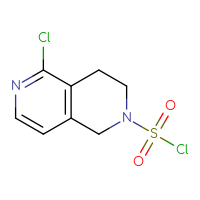 Chemical structure of 5-chloro-1,2,3,4-tetrahydro-2,6-naphthyridine-2-sulfonyl chloride - CSSB15006920532