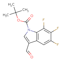 Chemical structure of tert-butyl 5,6,7-trifluoro-3-formyl-1H-indole-1-carboxylate - CSSB21332128911