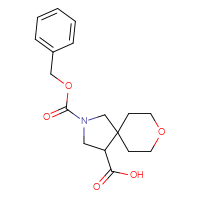 Chemical structure of 2-[(benzyloxy)carbonyl]-8-oxa-2-azaspiro[4.5]decane-4-carboxylic acid - CSSB00010090842