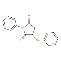 Chemical structure of 1-phenyl-3-(phenylsulfanyl)pyrrolidine-2,5-dione - CSSB00160249206