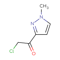 Chemical structure of 2-chloro-1-(1-methyl-1H-pyrazol-3-yl)ethan-1-one - CSSB00011261099