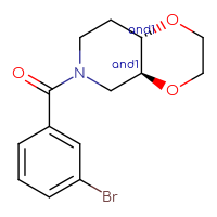 Chemical structure of rac-(4aR,8aR)-6-(3-bromobenzoyl)-octahydro-[1,4]dioxino[2,3-c]pyridine - CSSB02204255626