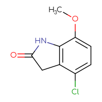 Chemical structure of 4-chloro-7-methoxy-2,3-dihydro-1H-indol-2-one - CSSB00012184736