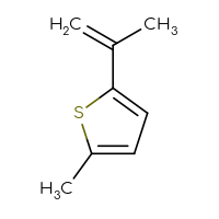 Chemical structure of 2-methyl-5-(prop-1-en-2-yl)thiophene - CSSB00012123903