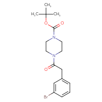 Chemical structure of tert-butyl 4-[2-(3-bromophenyl)acetyl]piperazine-1-carboxylate - CSSB00106443644