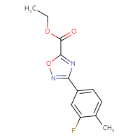 Chemical structure of ethyl 3-(3-fluoro-4-methylphenyl)-1,2,4-oxadiazole-5-carboxylate - CSSB00008093797