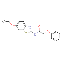 Chemical structure of N-(6-ethoxy-1,3-benzothiazol-2-yl)-2-phenoxyacetamide - CSSB00027895153