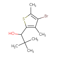 Chemical structure of 1-(4-bromo-3,5-dimethylthiophen-2-yl)-2,2-dimethylpropan-1-ol - CSSB00116655330