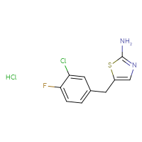 Chemical structure of 5-[(3-chloro-4-fluorophenyl)methyl]-1,3-thiazol-2-amine hydrochloride - CSSB06256046473