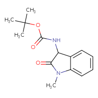 Chemical structure of tert-butyl N-(1-methyl-2-oxo-2,3-dihydro-1H-indol-3-yl)carbamate - CSSB20962530783