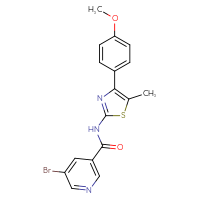 Chemical structure of 5-bromo-N-[4-(4-methoxyphenyl)-5-methyl-1,3-thiazol-2-yl]pyridine-3-carboxamide - CSSB00026324588
