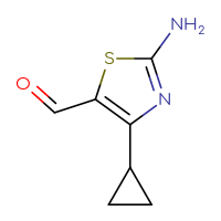 Chemical structure of 2-amino-4-cyclopropyl-1,3-thiazole-5-carbaldehyde - CSSB00134715704
