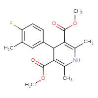 Chemical structure of 3,5-dimethyl 4-(4-fluoro-3-methylphenyl)-2,6-dimethyl-1,4-dihydropyridine-3,5-dicarboxylate - CSSB20539825377