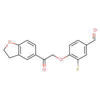 Chemical structure of 4-[2-(2,3-dihydro-1-benzofuran-5-yl)-2-oxoethoxy]-3-fluorobenzaldehyde - CSSB21414459156