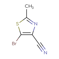 Chemical structure of 5-bromo-2-methyl-1,3-thiazole-4-carbonitrile - CSSB00010262329