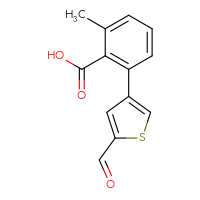 Chemical structure of 2-(5-formylthiophen-3-yl)-6-methylbenzoic acid - CSSB00150708390