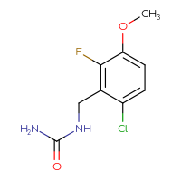 Chemical structure of [(6-chloro-2-fluoro-3-methoxyphenyl)methyl]urea - CSSB06259757682