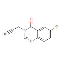 Chemical structure of 2-bromo-5-chloro-N-methyl-N-(prop-2-yn-1-yl)benzamide - CSSB00014032090
