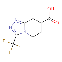 Chemical structure of 3-(trifluoromethyl)-5H,6H,7H,8H-[1,2,4]triazolo[4,3-a]pyridine-7-carboxylic acid - CSSB00010977347