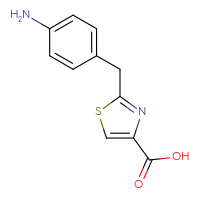 Chemical structure of 2-[(4-aminophenyl)methyl]-1,3-thiazole-4-carboxylic acid - CSSB00000700310